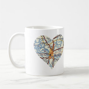 Austin TX 50's Karta Kaffemugg
