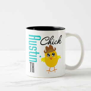 Austin TX Chick-2 Två-Tonad Mugg