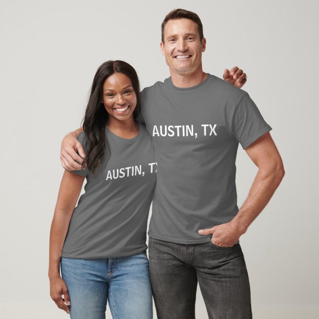 Austin TX Stad Text T Shirt (Unisex)