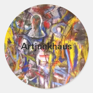 Austin Underground Abstrakt Hankamer Artjunkhaus Runt Klistermärke