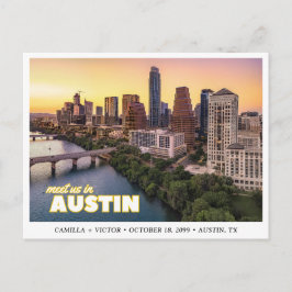 Austin Wedding Save the Date Downtown Postcard Vykort