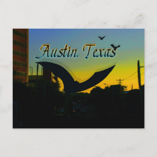 Austin's Fladdermus skulpture Postcard Vykort
