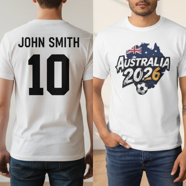 Australia 2026 Soccer Fan Personalized Name T Shirt (Australia 2026 Soccer Fan Personalized Name Number T-Shirt)