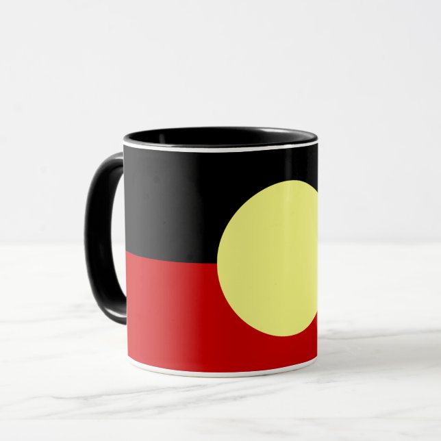 australia aboriginal flagga mugg (Framsida vänster)