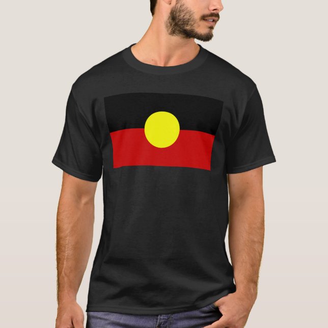 australia aboriginal flagga t shirt (Framsida)