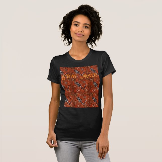 AUSTRALIA ART CROCODILE T SHIRT (Hel framsida)
