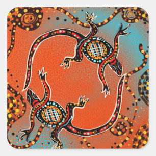 AUSTRALIA ART FYRKANTIGT KLISTERMÄRKE