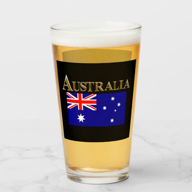 AUSTRALIA BEER GLASS GLASKOPP (Framsida fylld)