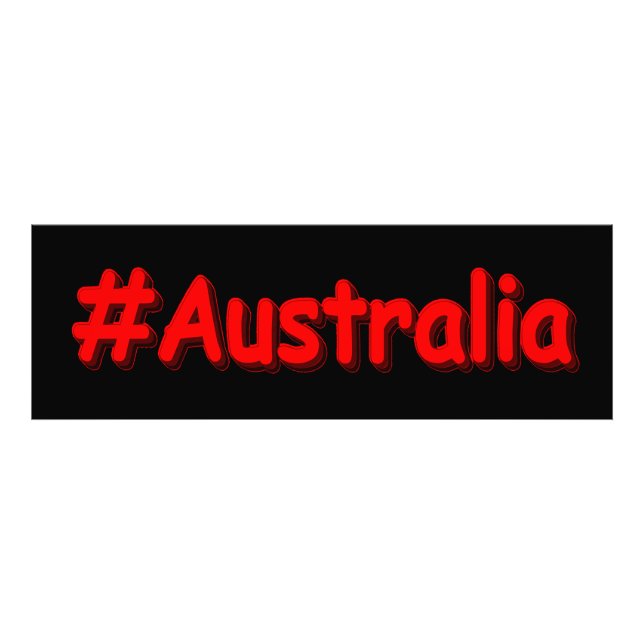 "#Australia" Cute Design. Köp nu Fototryck (Framsidan)