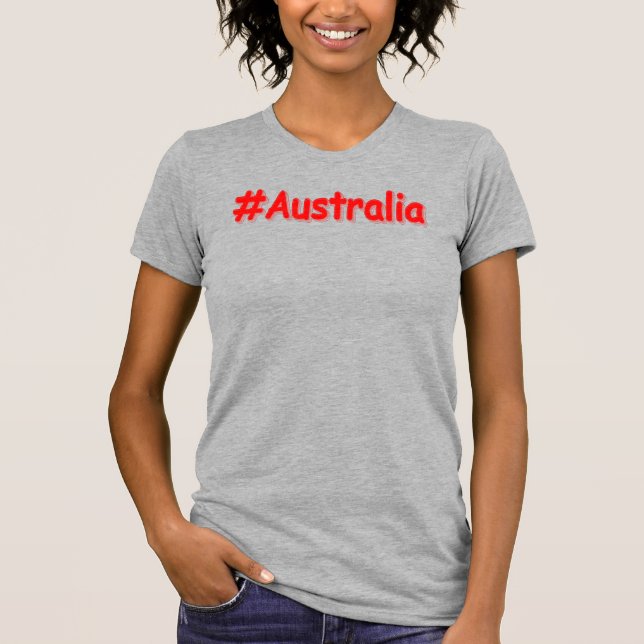 "#Australia" Cute Design. Köp nu T Shirt (Framsida)