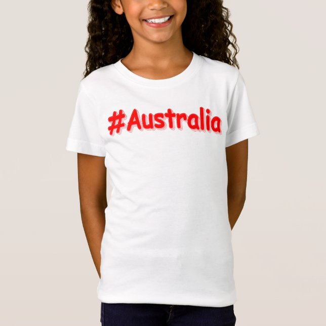 "#Australia" Cute Design. Köp nu T Shirt (Framsida)