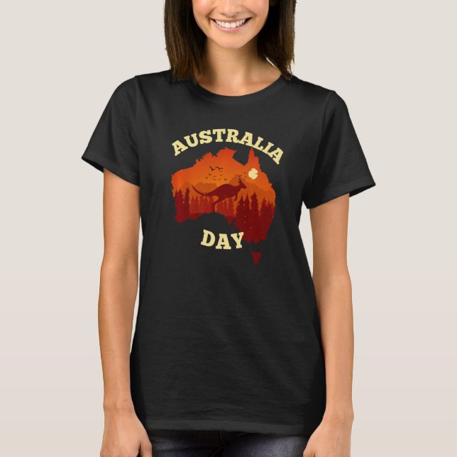 Australia Day  Australian Map Flag Patriotic T Shirt (Framsida)