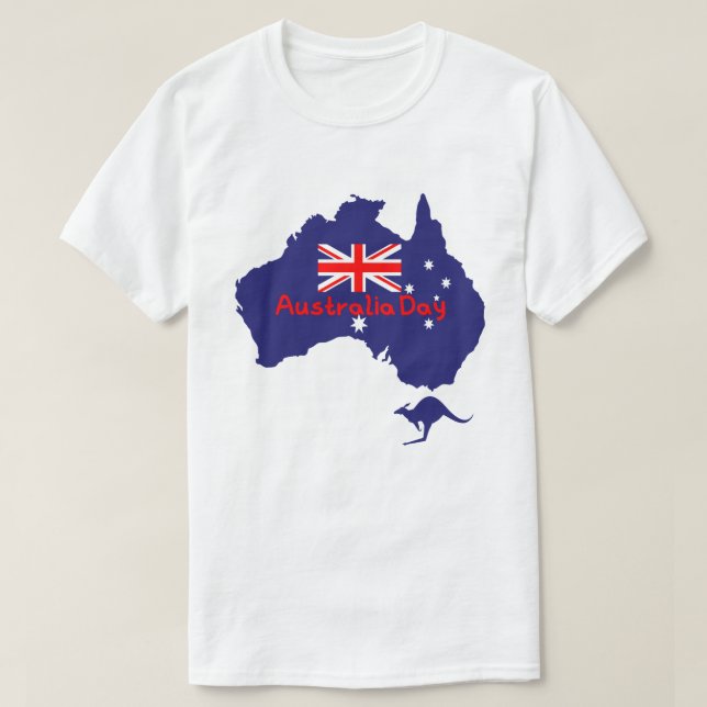 Australia Day Flag Map  T Shirt (Design framsida)