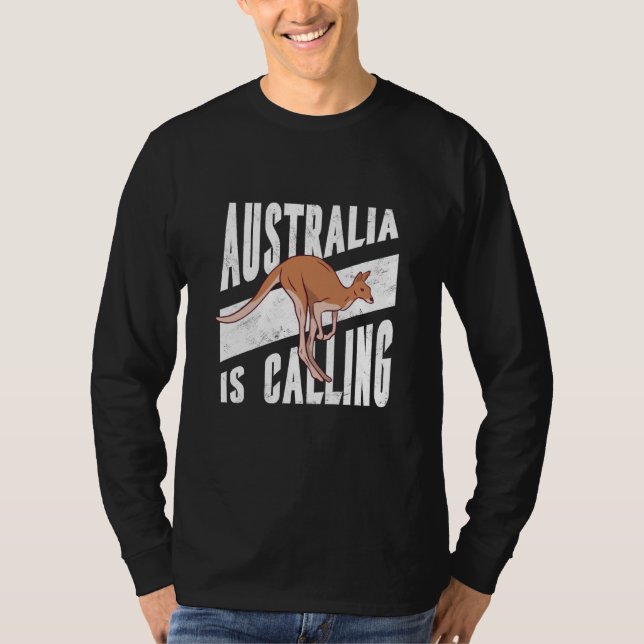 Australia Day Kangaroo Australian Retro Happy Repu T Shirt (Framsida)