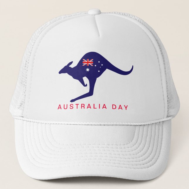 AUSTRALIA DAY KANGAROO FLAGGA CAP TRUCKERKEPS (Framsida)