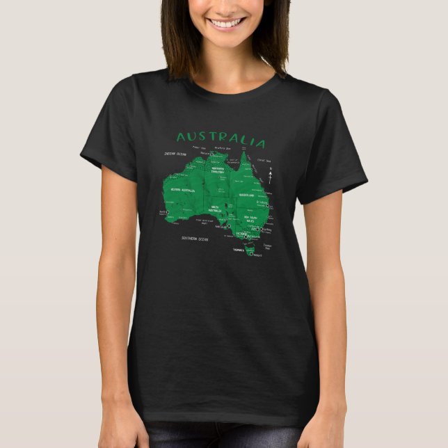 AUSTRALIA DETAILED KARTA T-Shirt (Framsida)