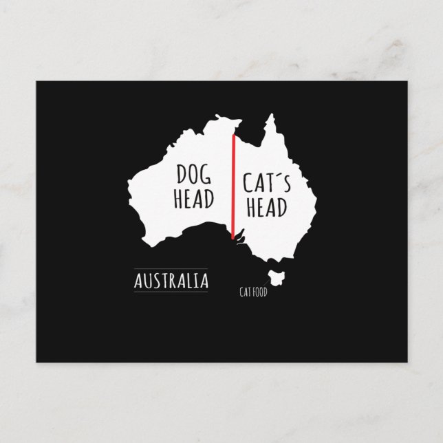 Australia Dog Head Cat's Head Vykort (Framsida)