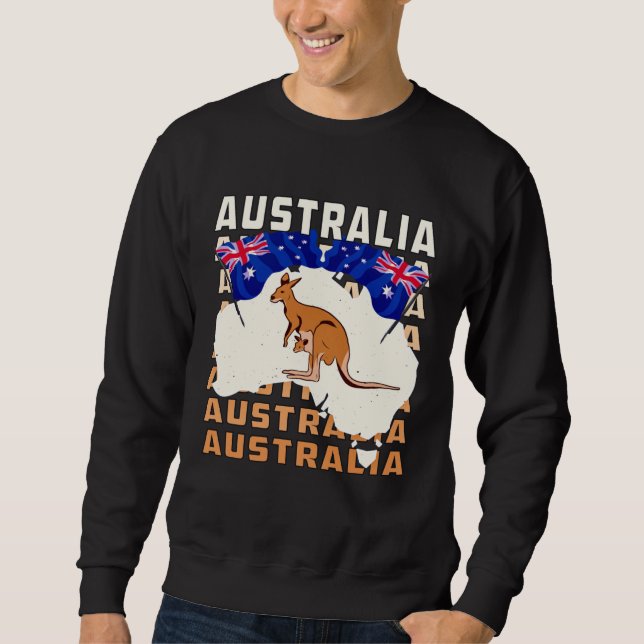 AUSTRALIA Down Under Australia Lång Ärmad Tröja (Framsida)