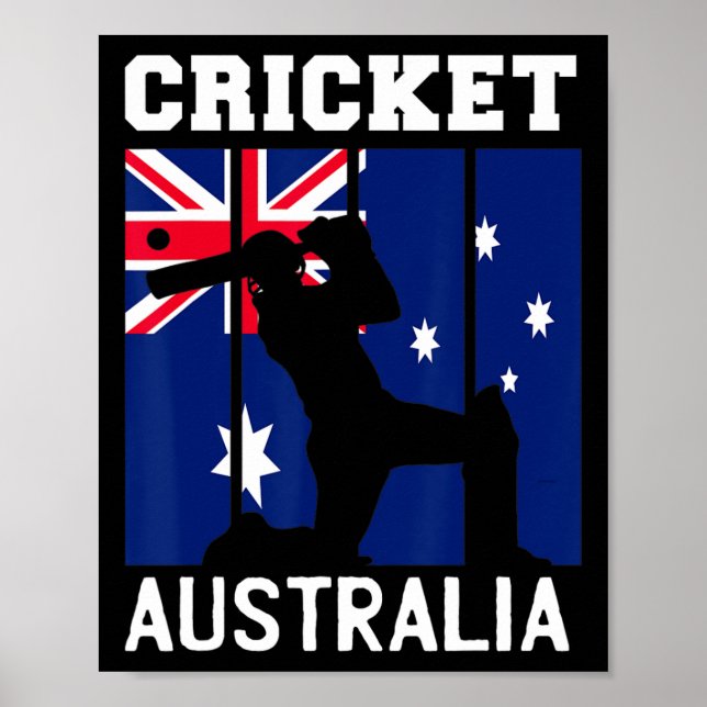 Australia Flag Cricket Fans Player Coach Australia Poster (Framsidan)