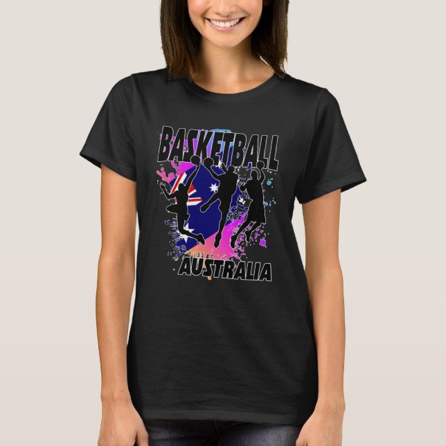 Australia Flag  Love Playing Basketball T Shirt (Framsida)