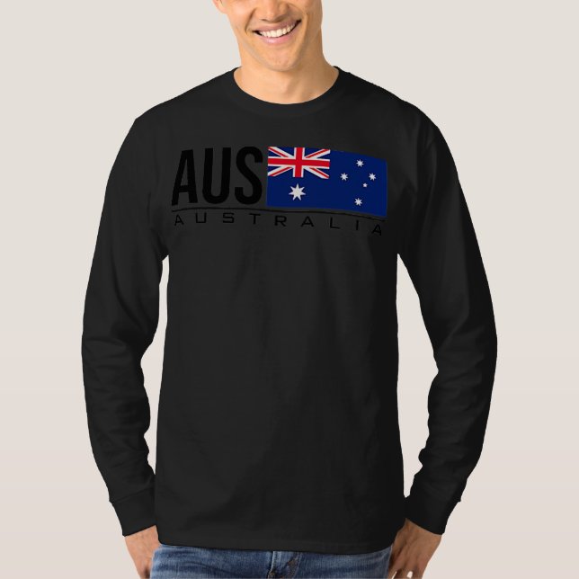 AUSTRALIA FLAGGA AUSTRALIAN LAND CODE AUS SPORTER T SHIRT (Framsida)