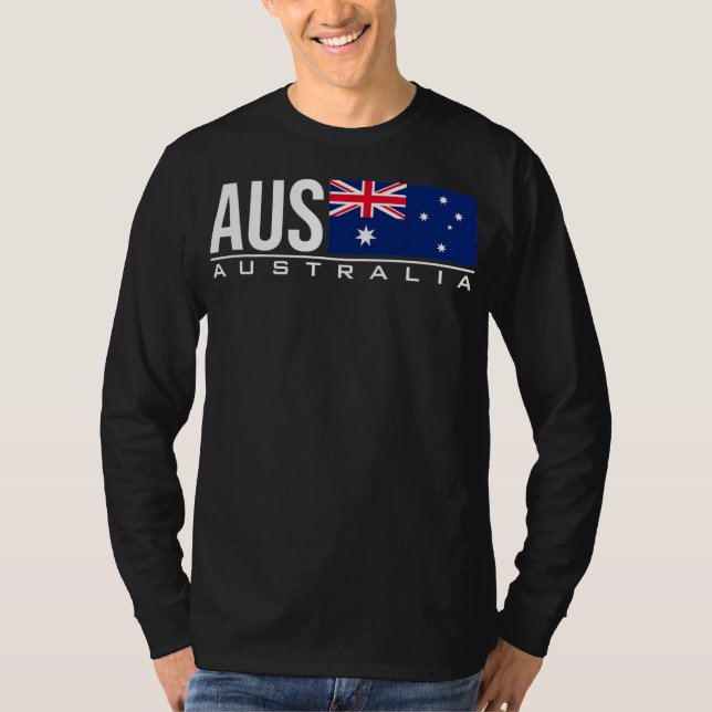 AUSTRALIA FLAGGA AUSTRALIAN LAND CODE AUS SPORTER T SHIRT (Framsida)