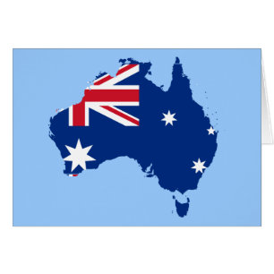 australia flagga karta hälsningskort