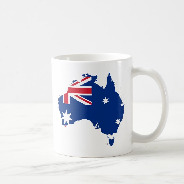 australia flagga karta kaffemugg (Höger)