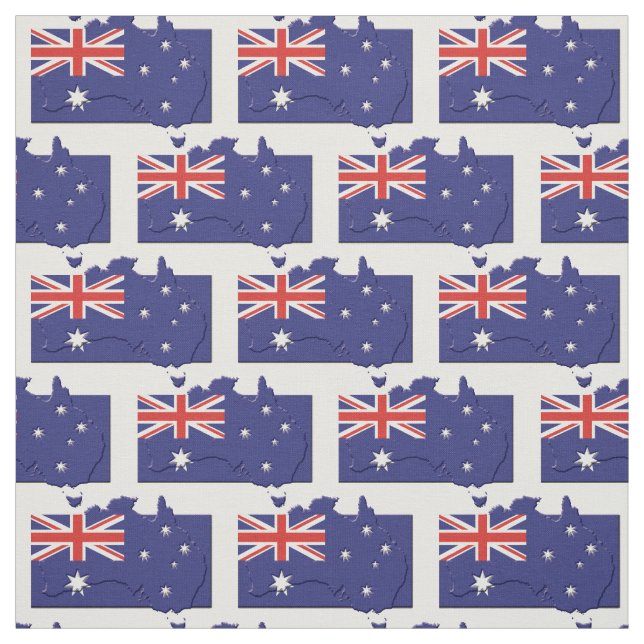 AUSTRALIA Flagga Karta kontur Tyg (Provkarta)