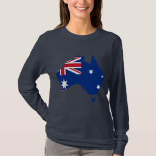 australia flagga karta t-shirt