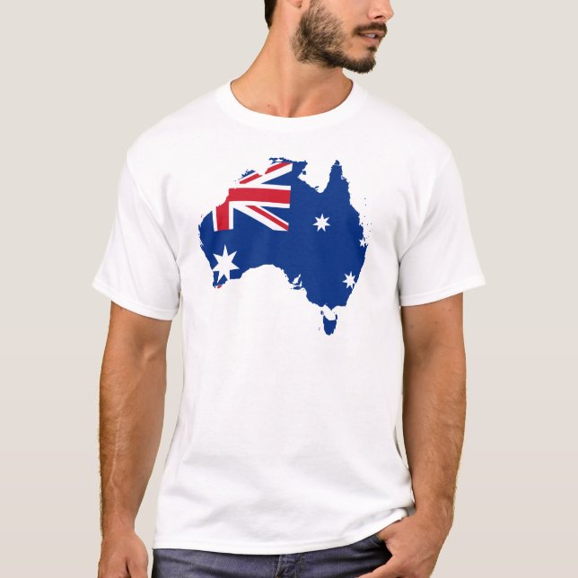 australia flagga karta tee shirt (Framsida)