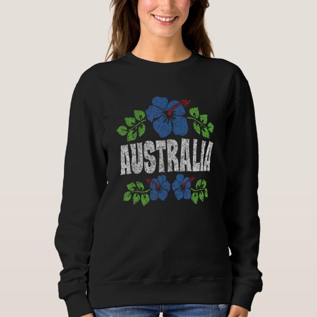 Australia Flowers Distressed Color Print T Shirt (Framsida)