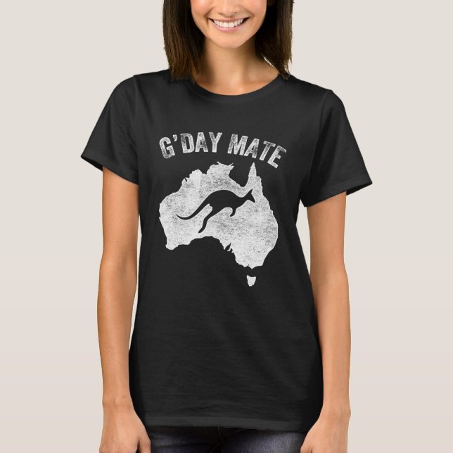 Australia G Day Mate   Kangaroo Australian Symbol T Shirt (Framsida)