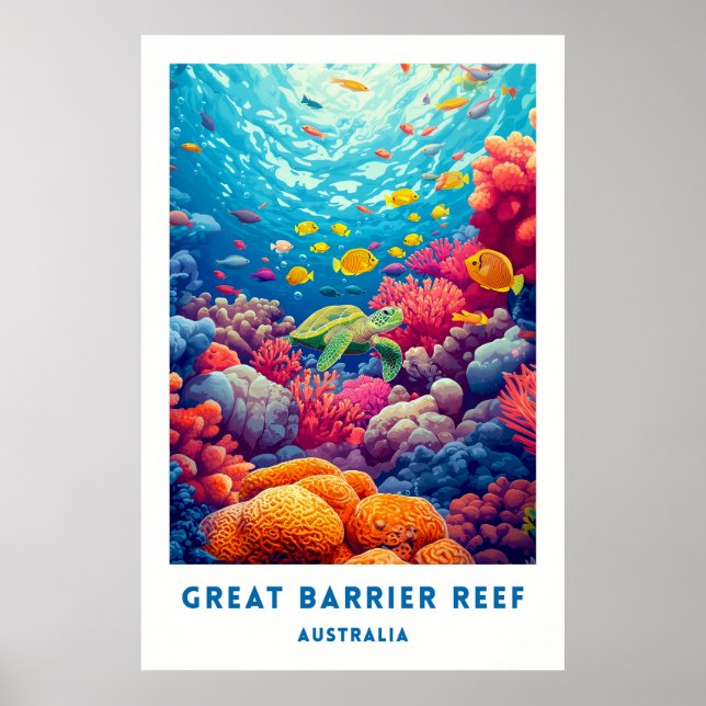 Australia Great Barrier Reef Travel Poster (Framsidan)