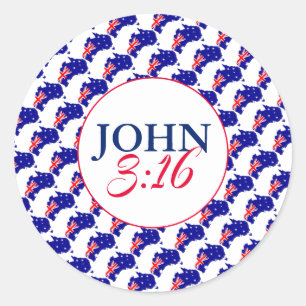 AUSTRALIA Gud så älskade världen John 3:16 Runt Klistermärke