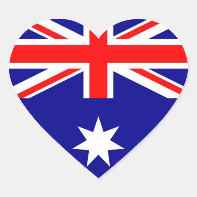 australia hjärtformat klistermärke (Framsida)