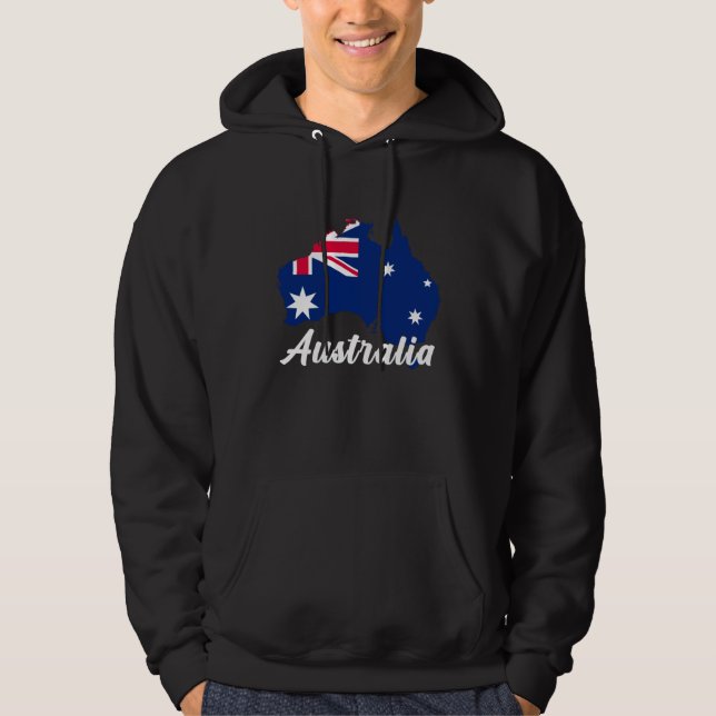 Australia In My DNA Pride Flag and Map Men Women K Hoodie (Framsida)