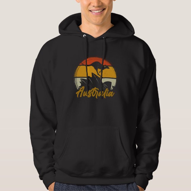Australia Kangaroo Aussie Men Women Kids Hoodie (Framsida)