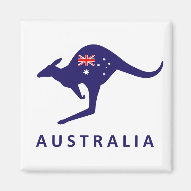 AUSTRALIA KANGAROO FLAGGA MAGNET (Framsidan)