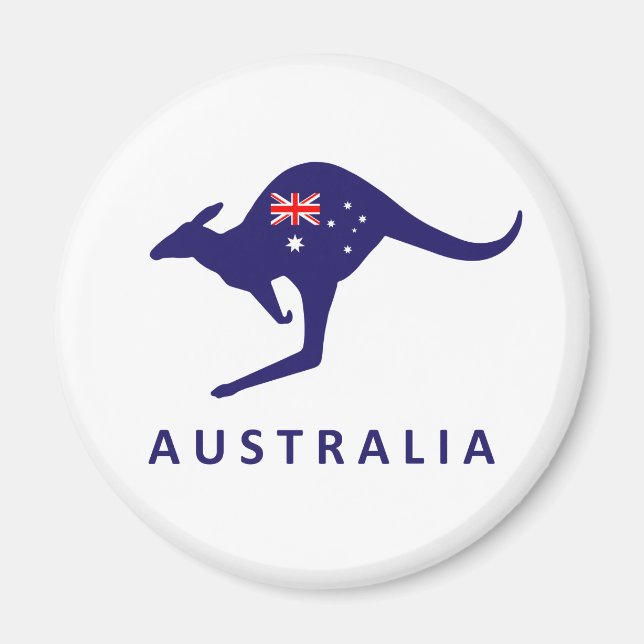 AUSTRALIA KANGAROO FLAGGA MAGNET (Framsidan)