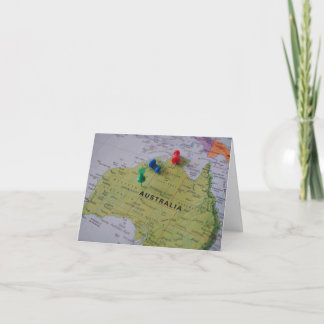 Australia Map Greeting Card  Tack Kort