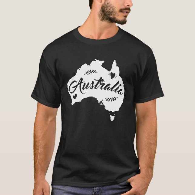 Australia Map Travel & Animal  State Home Australi T Shirt (Framsida)