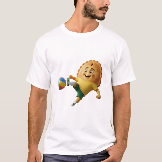 Australia Meat Pie Soccer Mascot T-Shirt - Group D (Framsida)