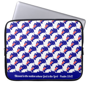 AUSTRALIA Psalm 33:12 Bärbar dator med färgad nati Laptop Fodral
