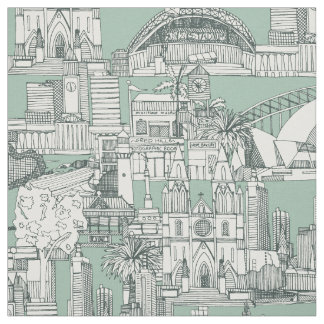 Australia toile de jouy balsam duck egg tyg