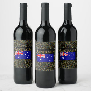 AUSTRALIA VINFLASKA ETIKETT