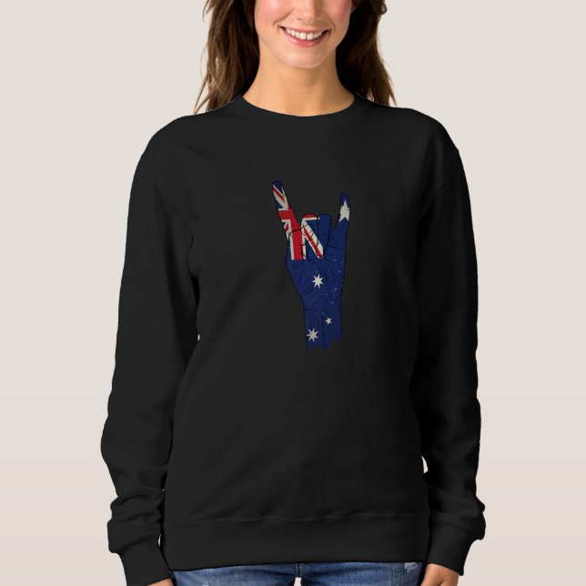 Australia with Rock 'n' Roll Hand Corna T Shirt (Framsida)