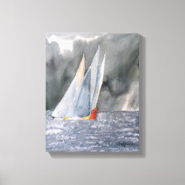 AUSTRALIA YACHT TÄVLING VATTERCOLOR CANVASTRYCK