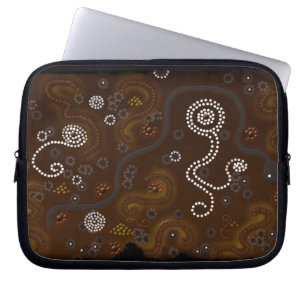 Australian Aboriginal Art Desert Snake, vattenhål Laptop Fodral