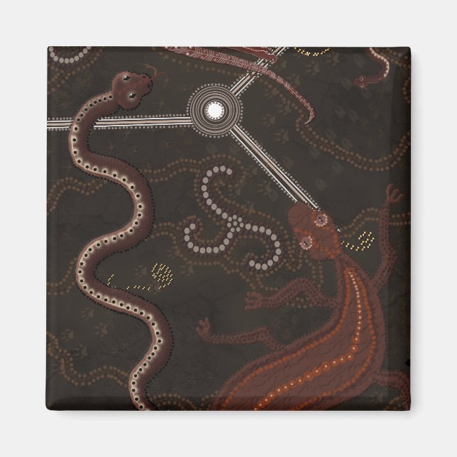Australian Aboriginal Art Gift Magnet (Framsidan)